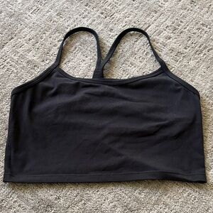 Aerie black hugger cropped tank top with built in shelf bra